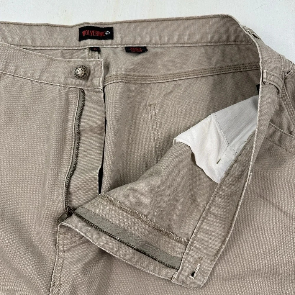 Vintage Wolverine Carpenter Shorts‎ Mens Actual 42 X 9 Beige Heavyweight Canvas